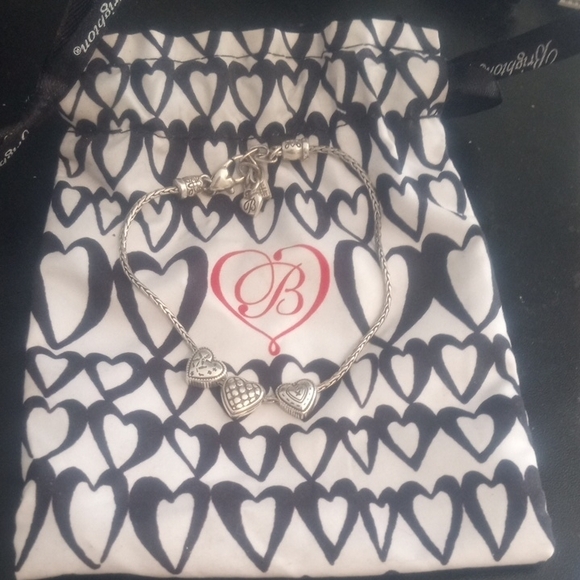 Brighton Elegant Silver Heart Charm Anklet - Picture 5 of 5